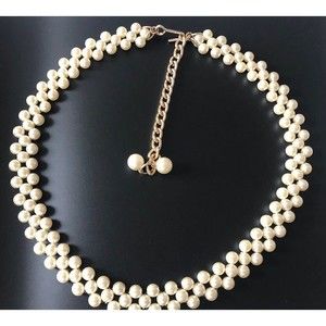 Vintage Signed Hong Kong Long Faux Pearl Strand Necklace/Belt